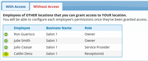 Add employees between locations