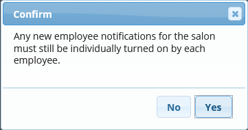 Emoployee notifications confirmation