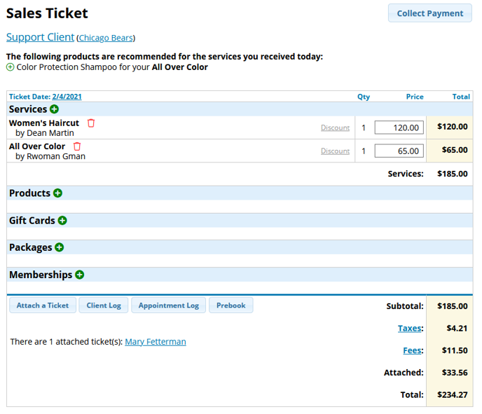 Ticket sample